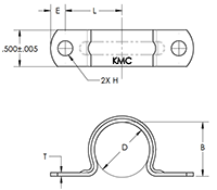 Two Hole Pipe Straps - Diagram Picture